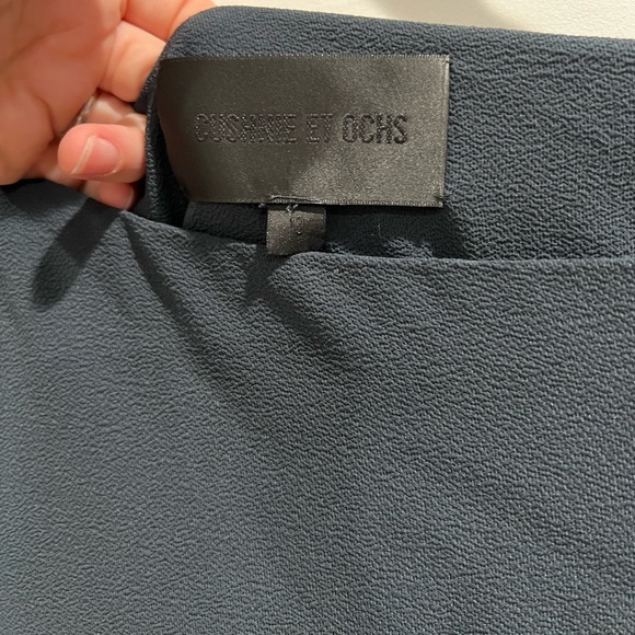 Cushnie Et Ochs teal stretch cady flared sleeve dress - Picture 5 of 7